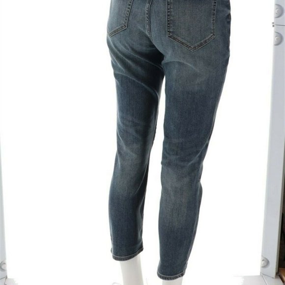 NWT LANDS' END WOMEN'S HIGH RISE SLIM LEG ANKLE JEANS WILLIAMSON‎ WASH 2P - Picture 5 of 9